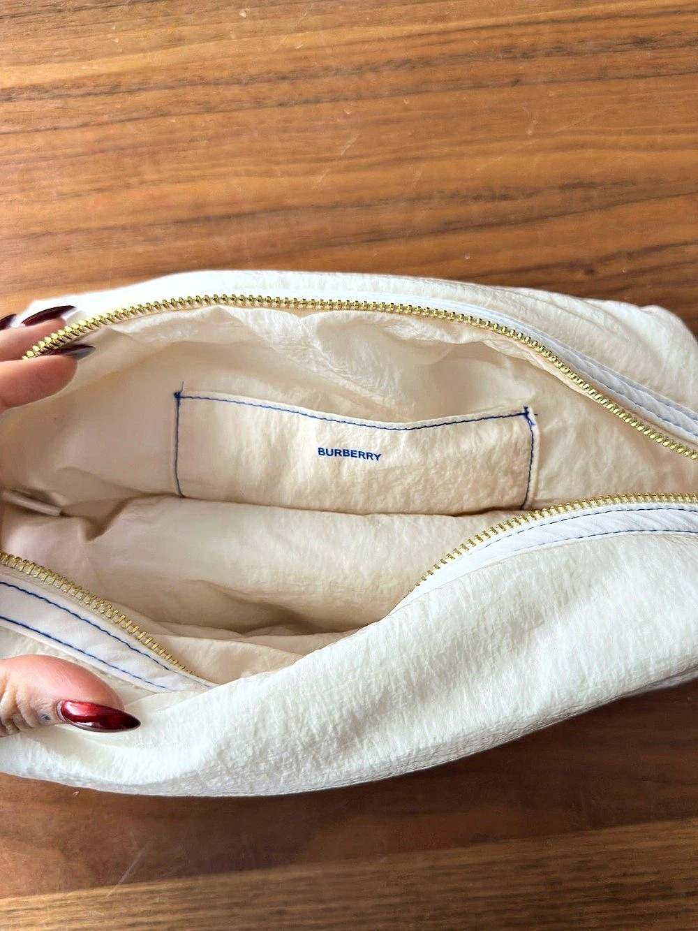 Burberry Cosmetic Pouch in Cream - Picture 2 of 3
